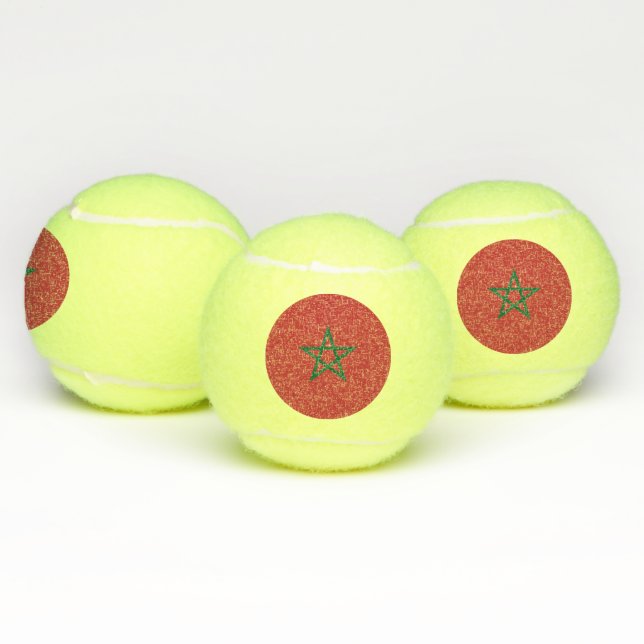 Patriotic Tennis Ball with Flag of Morocco (Multi)