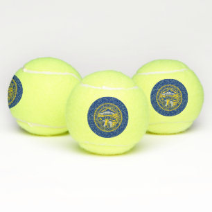 Patriotic Tennis Ball with Flag of Nebraska