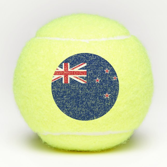 Patriotic Tennis Ball with Flag of New Zealand (Front)