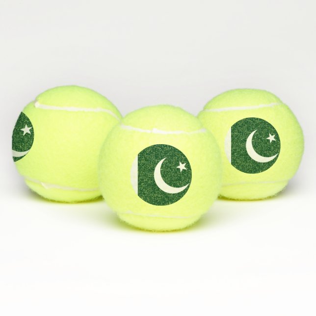 Patriotic Tennis Ball with Flag of Pakistan (Multi)