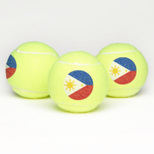 Patriotic Tennis Ball with Flag of Philippines