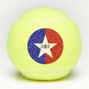 Patriotic Tennis Ball with Flag of San Antonio