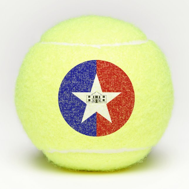 Patriotic Tennis Ball with Flag of San Antonio (Front)