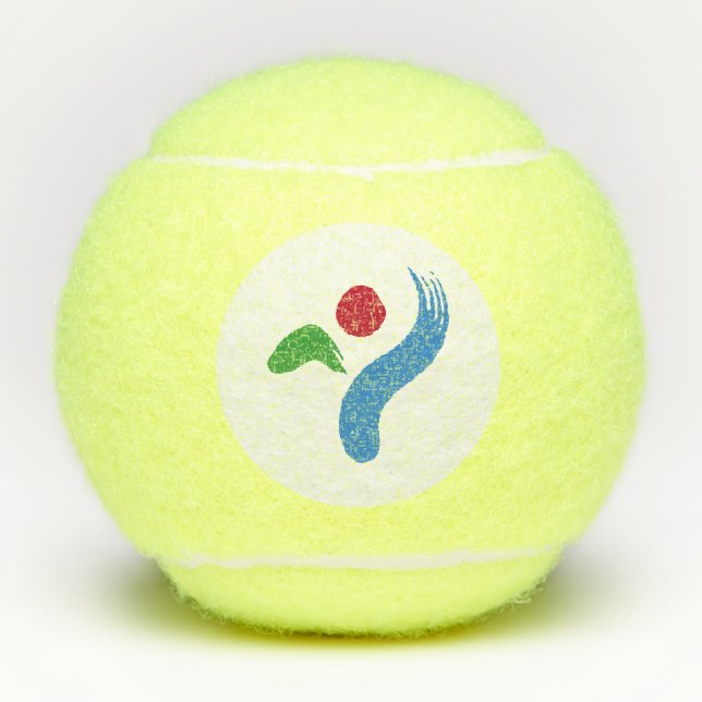 Patriotic Tennis Ball with Flag of Seoul (Front)
