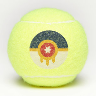 Patriotic Tennis Ball with Flag of Tulsa, Oklahoma