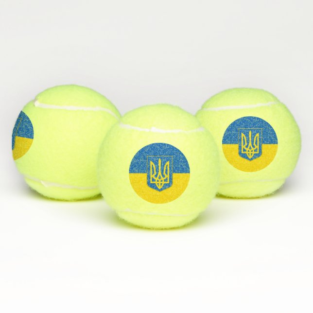 Patriotic Tennis Ball with Flag of Ukraine (Multi)