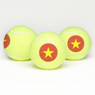 Patriotic Tennis Ball with Flag of Vietnam