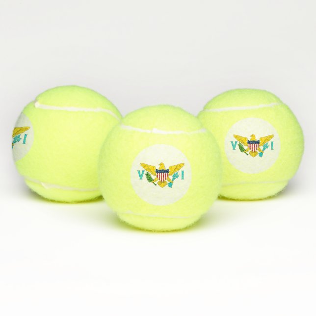Patriotic Tennis Ball with Flag of Virgin Islands (Multi)