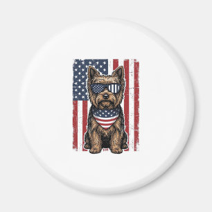 Patriotic Terrier Dog Vintage Flag Vector Design_1 Magnet