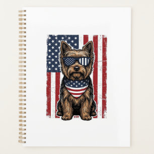 Patriotic Terrier Dog Vintage Flag Vector Design_1 Planner