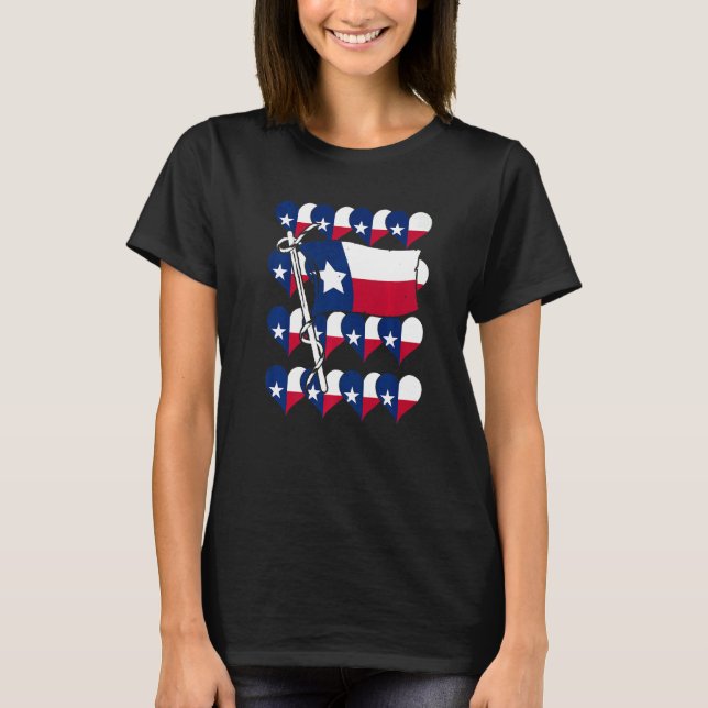 Patriotic Texas Flag Heart Us State Proud Texan Te T-Shirt (Front)