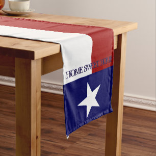 Patriotic Texas Flag Home sweet Home Long Table Runner