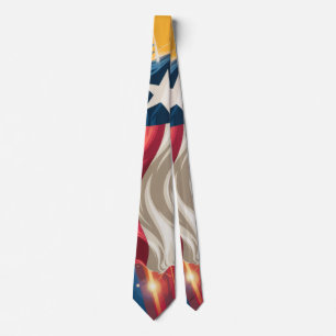 Patriotic Texas Flag Necktie – Red, White & Blu