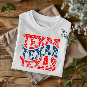 Patriotic Texas Red and Blue Boho T-Shirt 