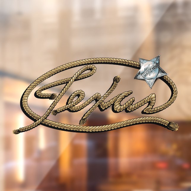 Patriotic Texas Rope Lettering Sherriff's Badge Window Cling (Sheet 2)