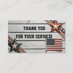 Patriotic Thank you for Serving Business Card