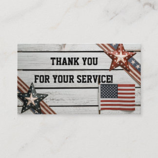 Patriotic Thank you for Serving Business Card
