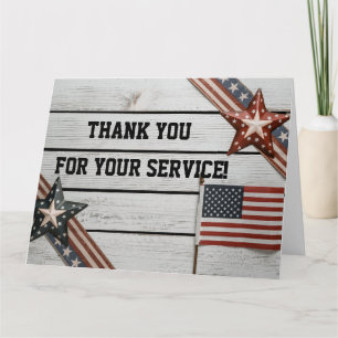 Patriotic Thank you for Serving Card