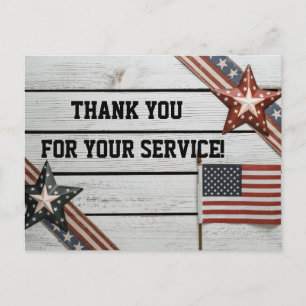 Patriotic Thank you for Serving Postcard