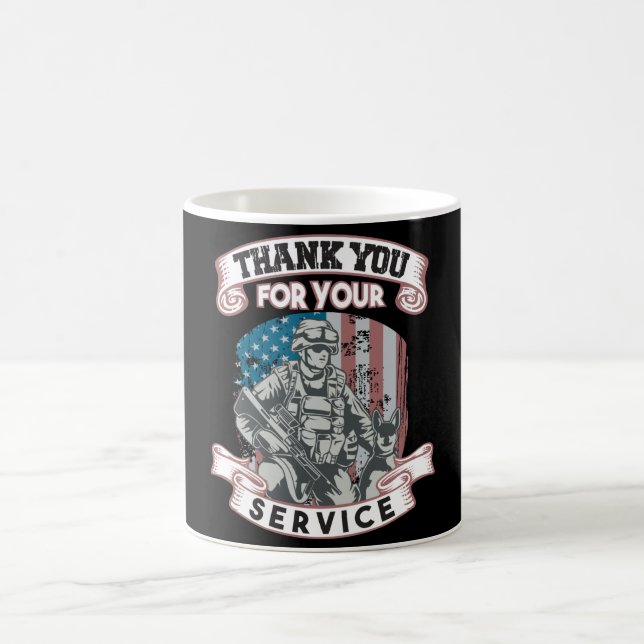 Patriotic Thank You For Your Service Veterans Day Coffee Mug (Center)