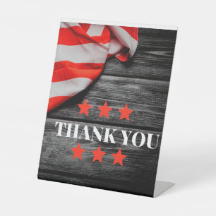 Patriotic Thank you Pedestal Sign