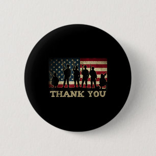 Patriotic Thank You Soldiers Veterans American Fla 6 Cm Round Badge