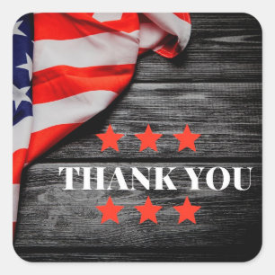 Patriotic Thank you   Square Sticker