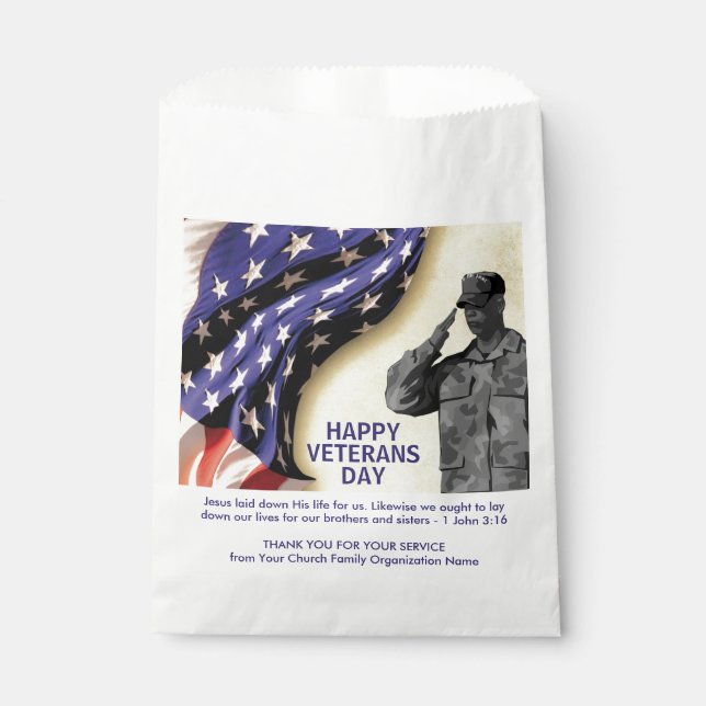 Patriotic Thank You VETERANS DAY Favour Bags (Front)