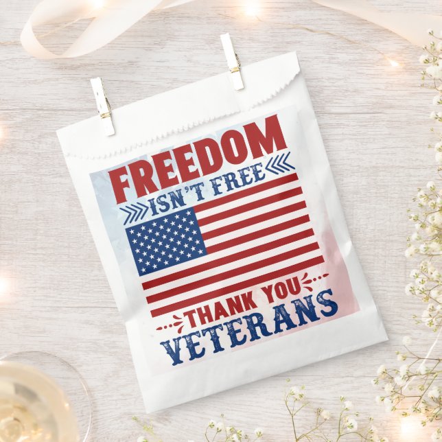 Patriotic Thank You Veterans Freedom Art Favour Ba Bags (Clipped)