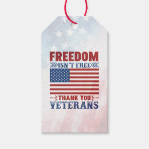 Patriotic Thank You Veterans Freedom Gift Tag