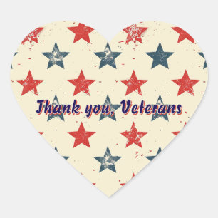 Patriotic Thank You Veterans Gift Sticker Label