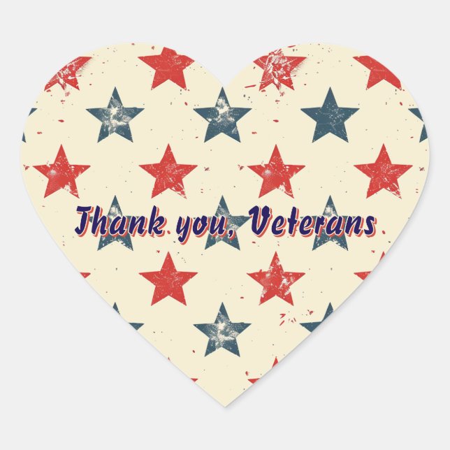 Patriotic Thank You Veterans Gift Sticker Label (Front)