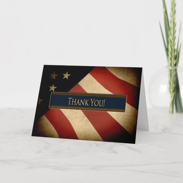 PATRIOTIC - THANK YOU - WEATHERED FLAG (Front)