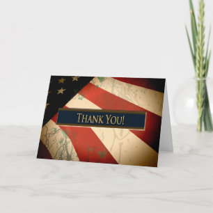 PATRIOTIC - THANK YOU - WEATHERED FLAG