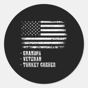 Patriotic Thanksgiving Grandpa Official Turkey Car Classic Round Sticker