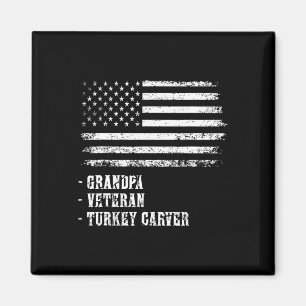 Patriotic Thanksgiving Grandpa Official Turkey Car Magnet