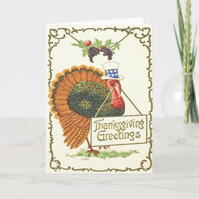 Patriotic Thanksgiving Holiday Card (Front)
