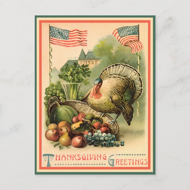 Patriotic Thanksgiving Postcard (Front)