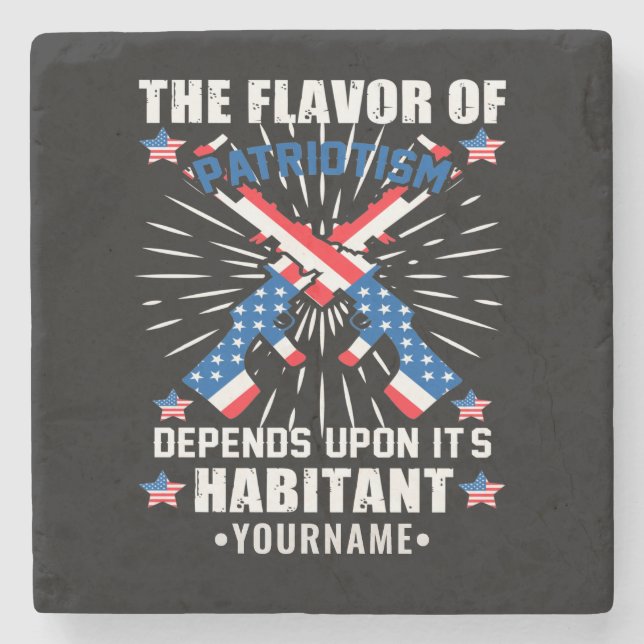 Patriotic The Flavour of Patriotism Stone Coaster (Front)
