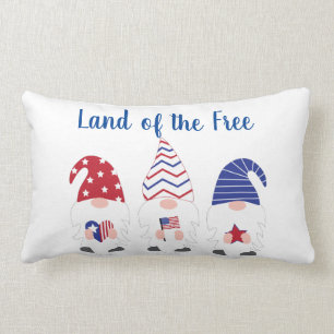 Patriotic Themed Home Decor with Gnomes Lumbar Cushion