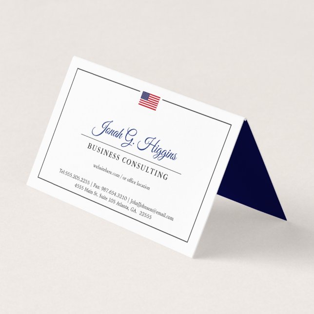 Patriotic Themed Minimal Modern Style Business Card (Front)