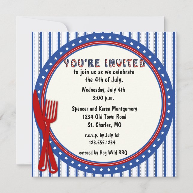 Patriotic Themed Party Invitation (Front)