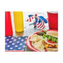 Patriotic themed party invitation postcards