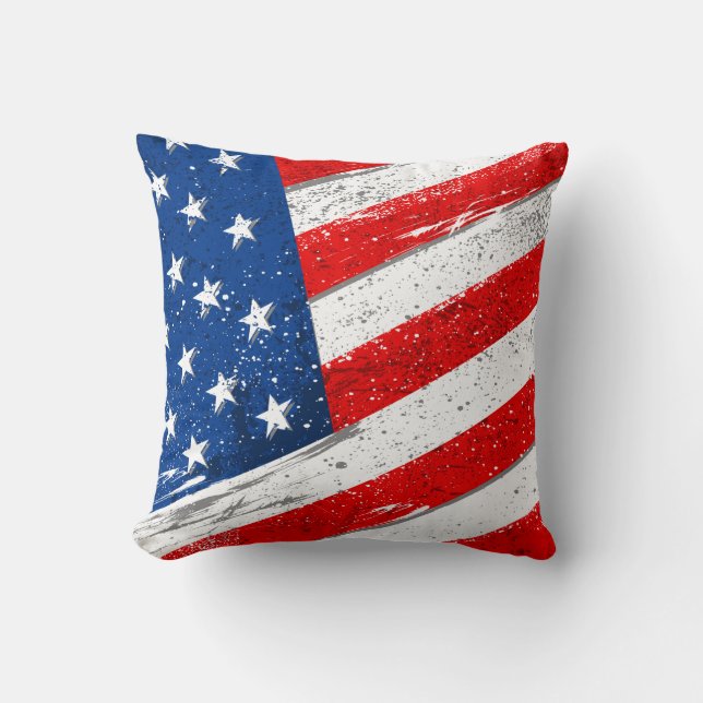 Patriotic Throw Pillow  (Front)