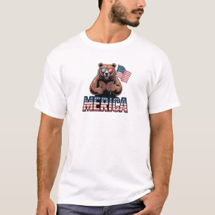 Patriotic Thumbs Up Bear T-Shirt – Fun Americana 