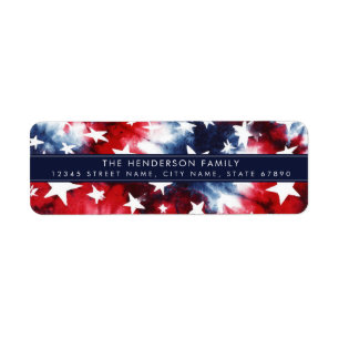 Patriotic Tie-dye Background Return Address Labels