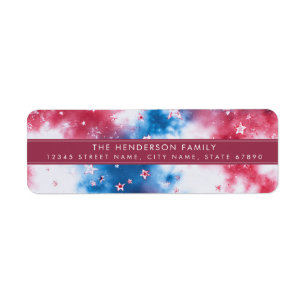 Patriotic Tie-dye Background Return Address Labels