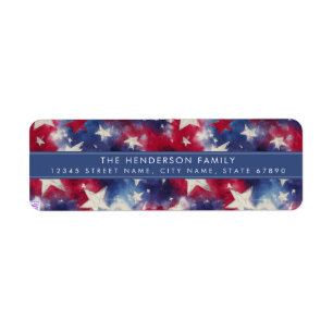 Patriotic Tie-dye Background Return Address Labels