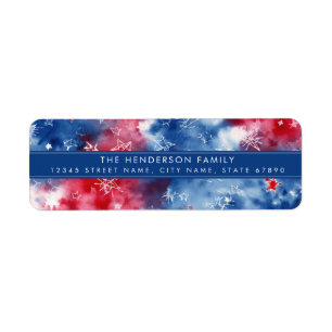 Patriotic Tie-dye Background Return Address Labels
