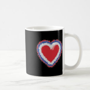 Patriotic Tie Dye Heart In American Flag Colours 4 Coffee Mug